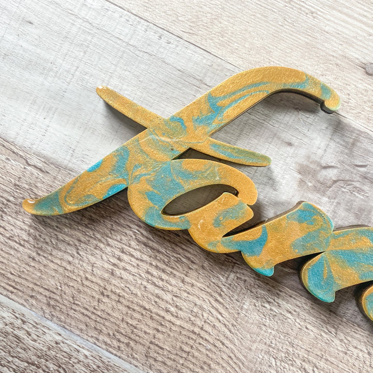 Wood and Resin Letter Art - Family II (small) image 1