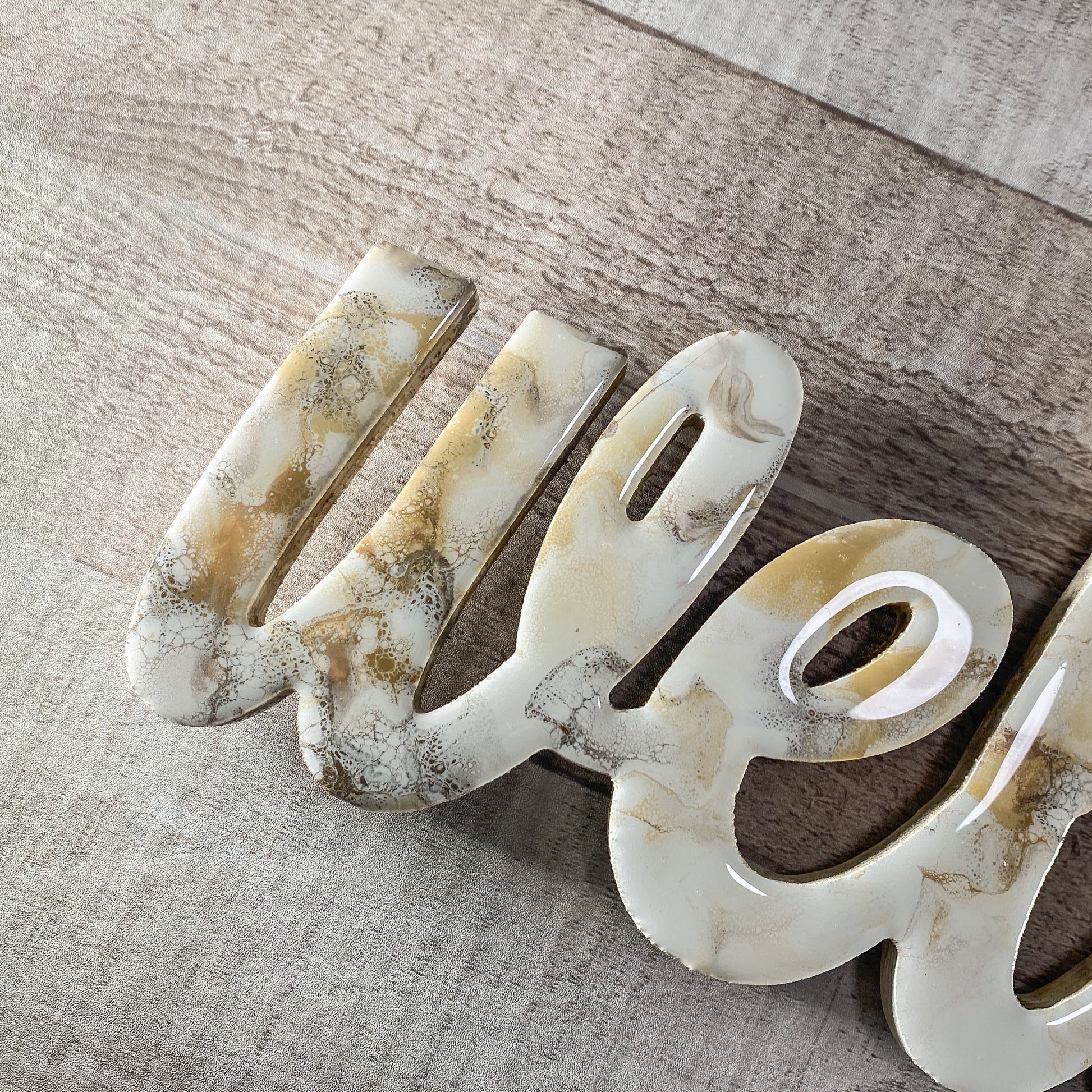 Wood and Resin Letter Art - Welcome image 1