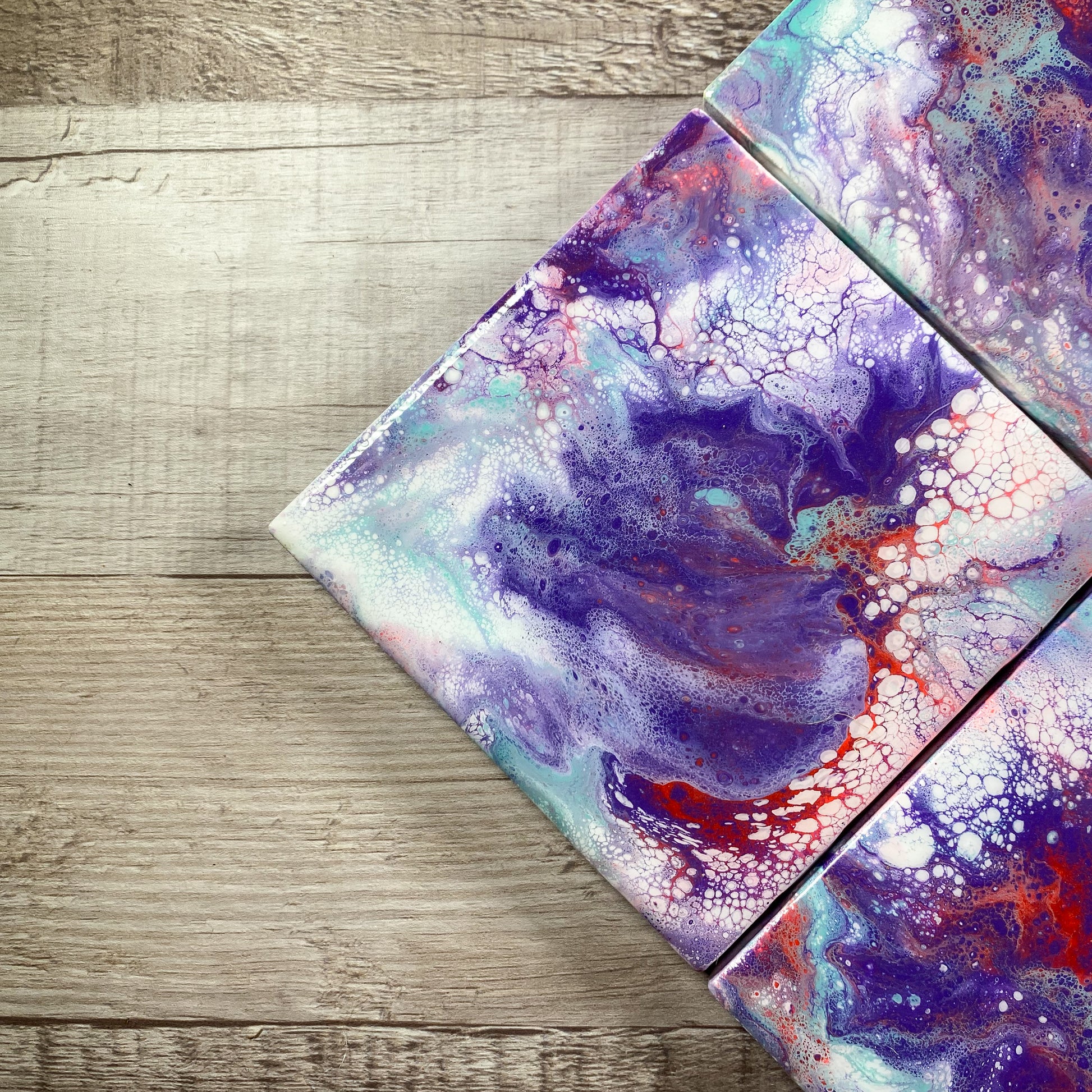 Red, Purple, and Teal Swirl - Table Coaster Set image 2