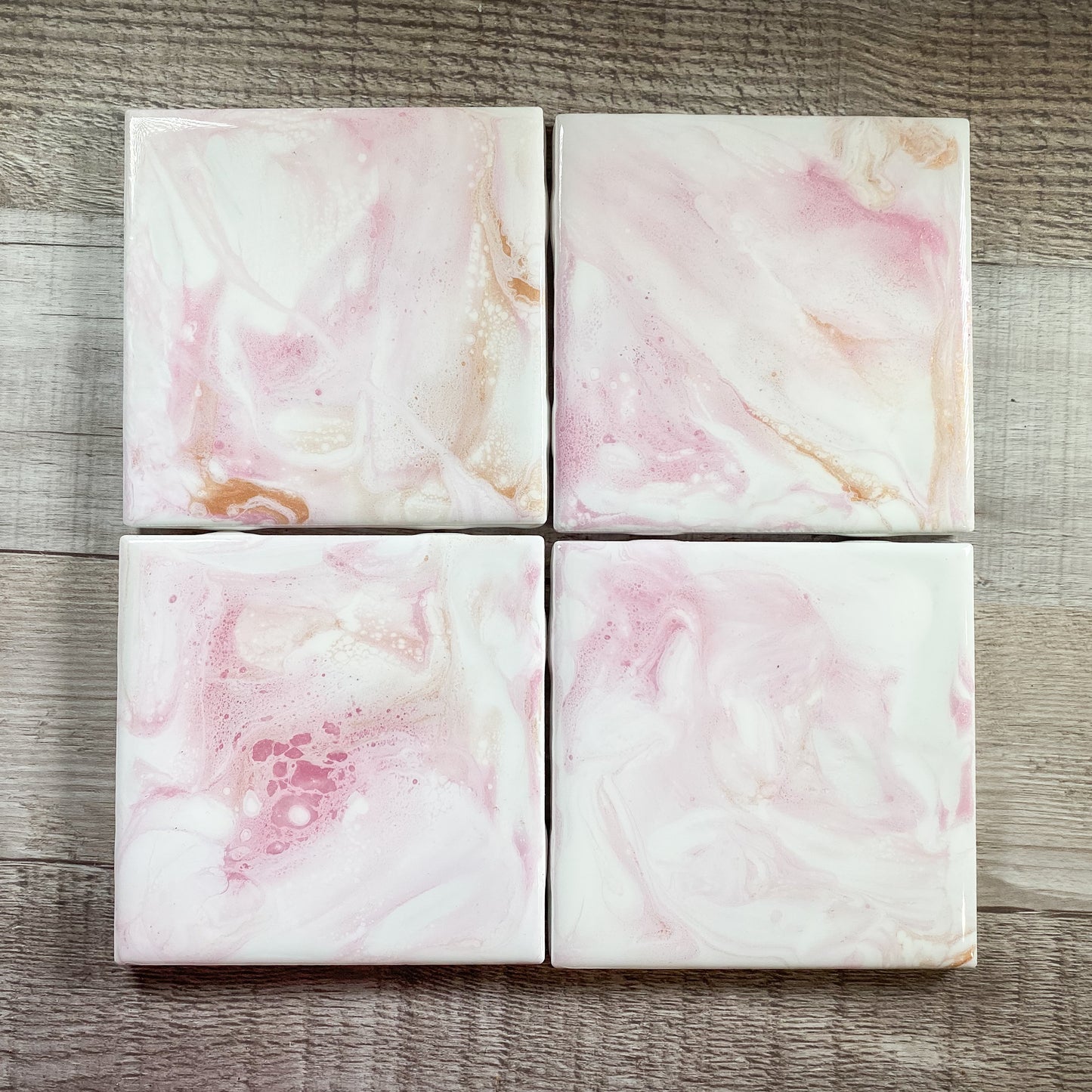 Pink with Rose Gold - Table Coaster Set image 0