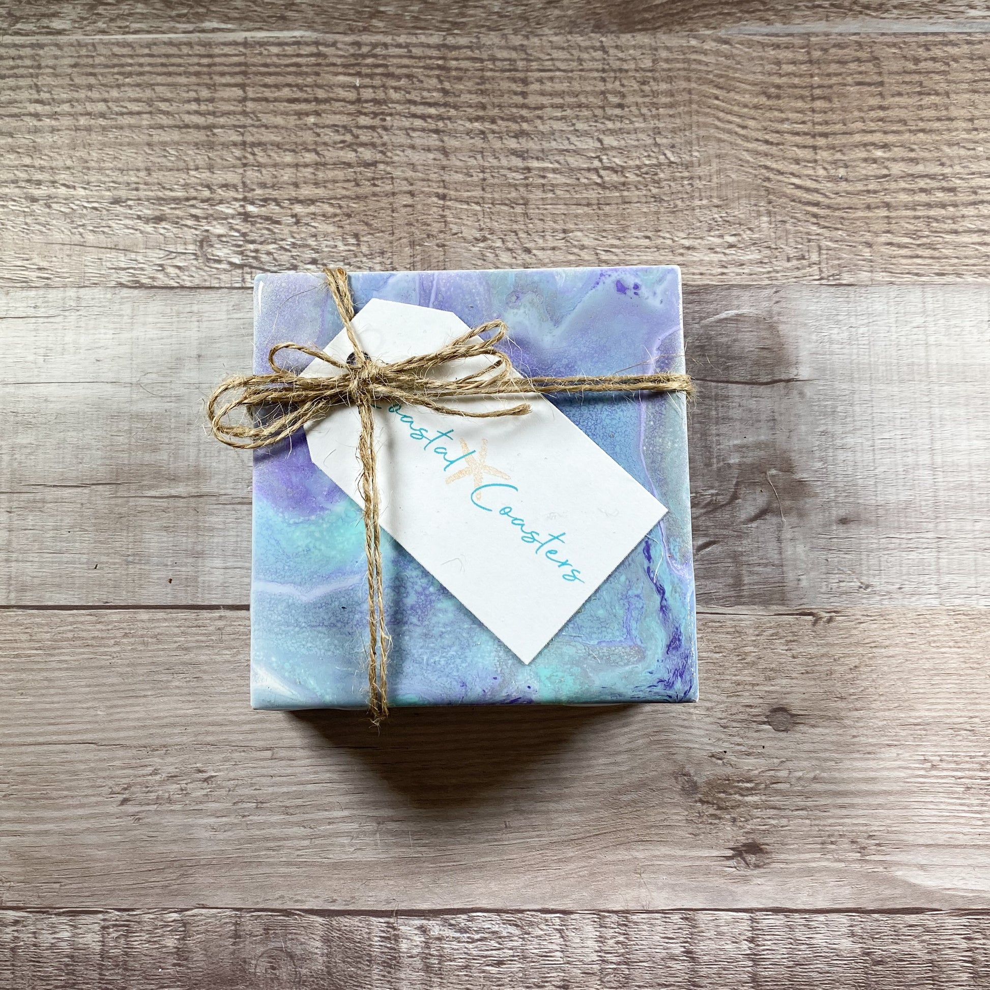 Lavendar & Teal Swirls - Table Coaster Set image 3