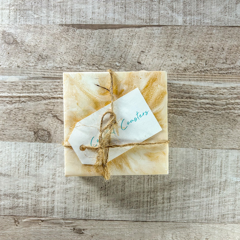 Golden Hour Handmade Coaster Set image 2