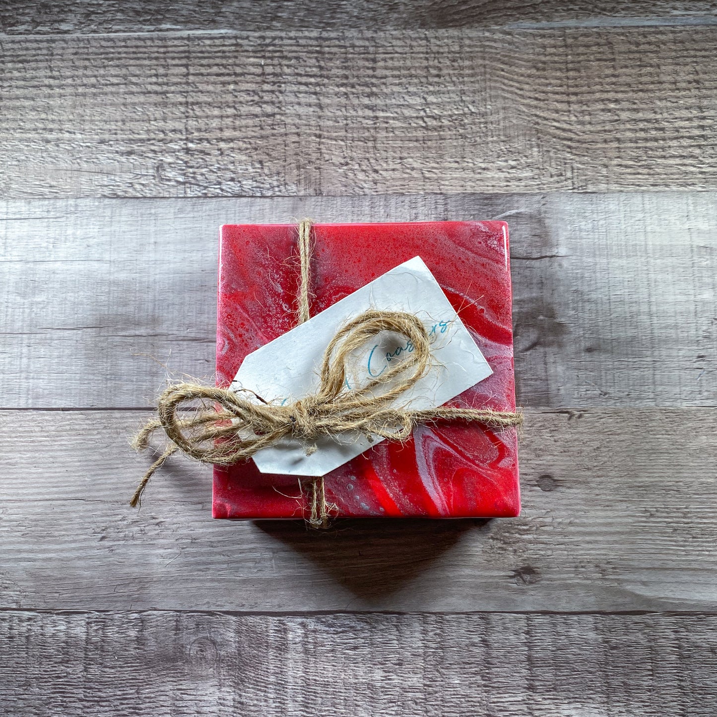 Ruby Red with Silver Table Coaster Set image 3