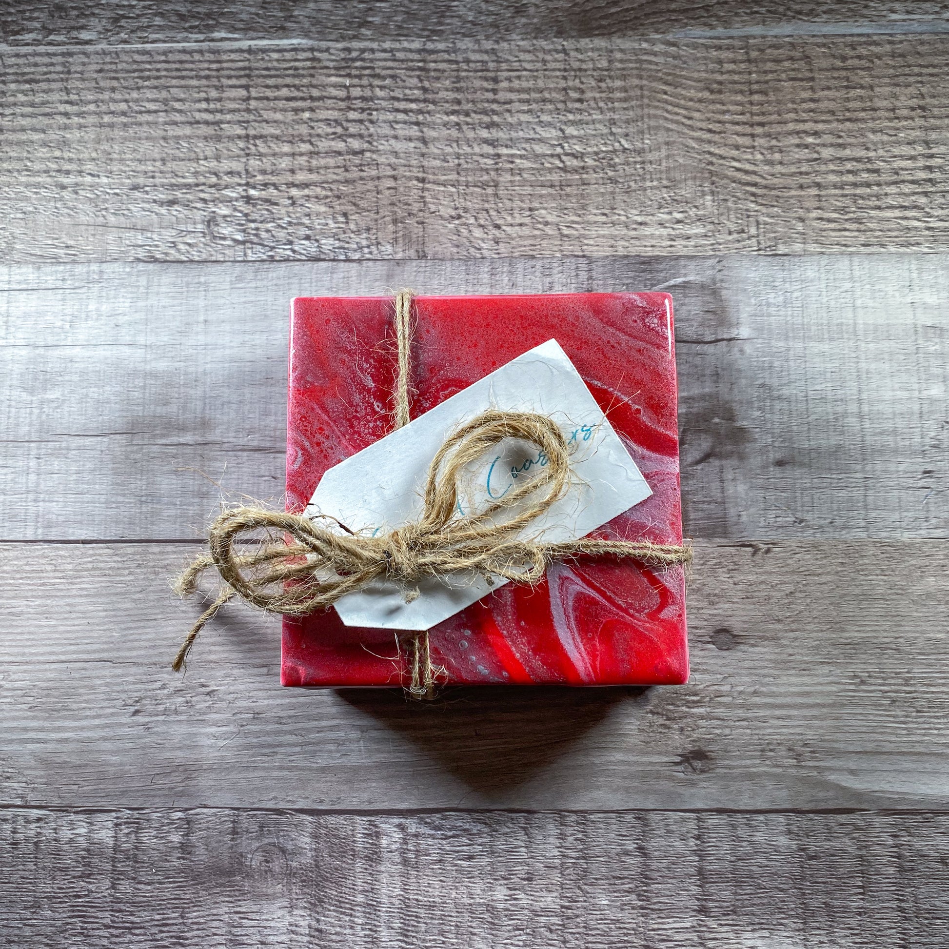 Ruby Red with Silver Table Coaster Set image 3