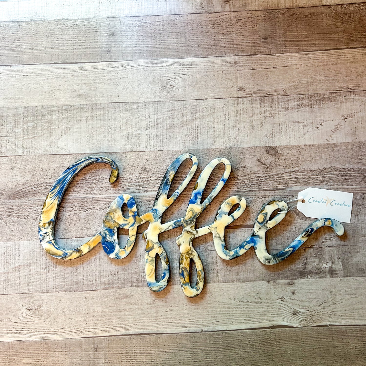 Wood and Resin Letter Art - Coffee image 0