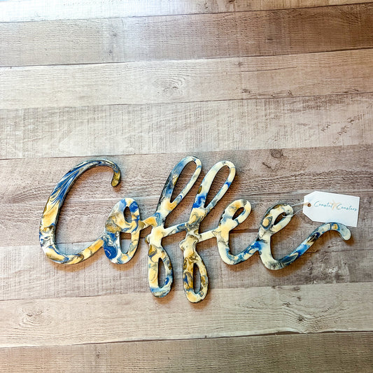 Wood and Resin Letter Art - Coffee image 0