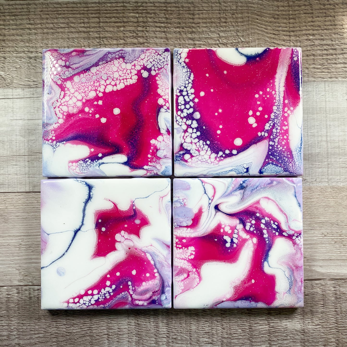 Pink and Purple Swirls - Table Coaster Set image 0