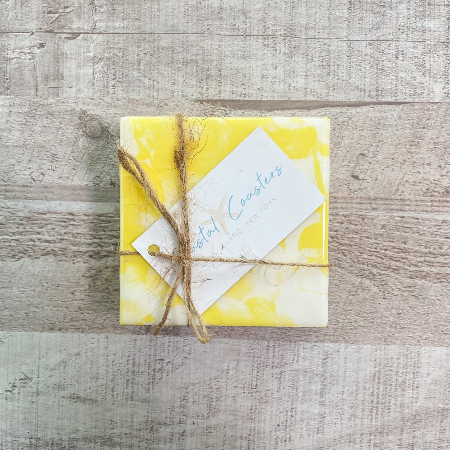 Sunny Yellow Handmade Coaster Set image 2