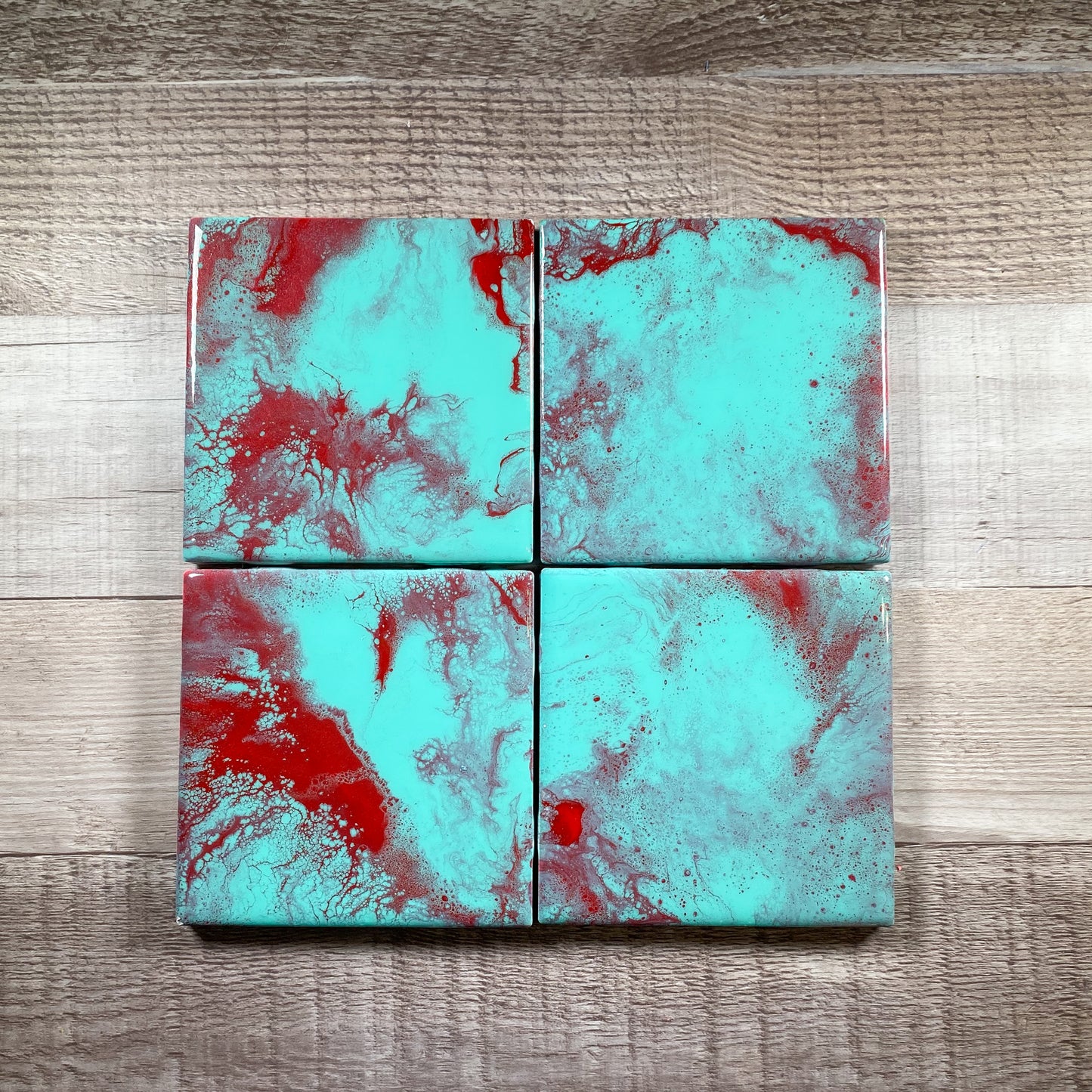 Ruby Red & Teal - Table Coaster Set image 0