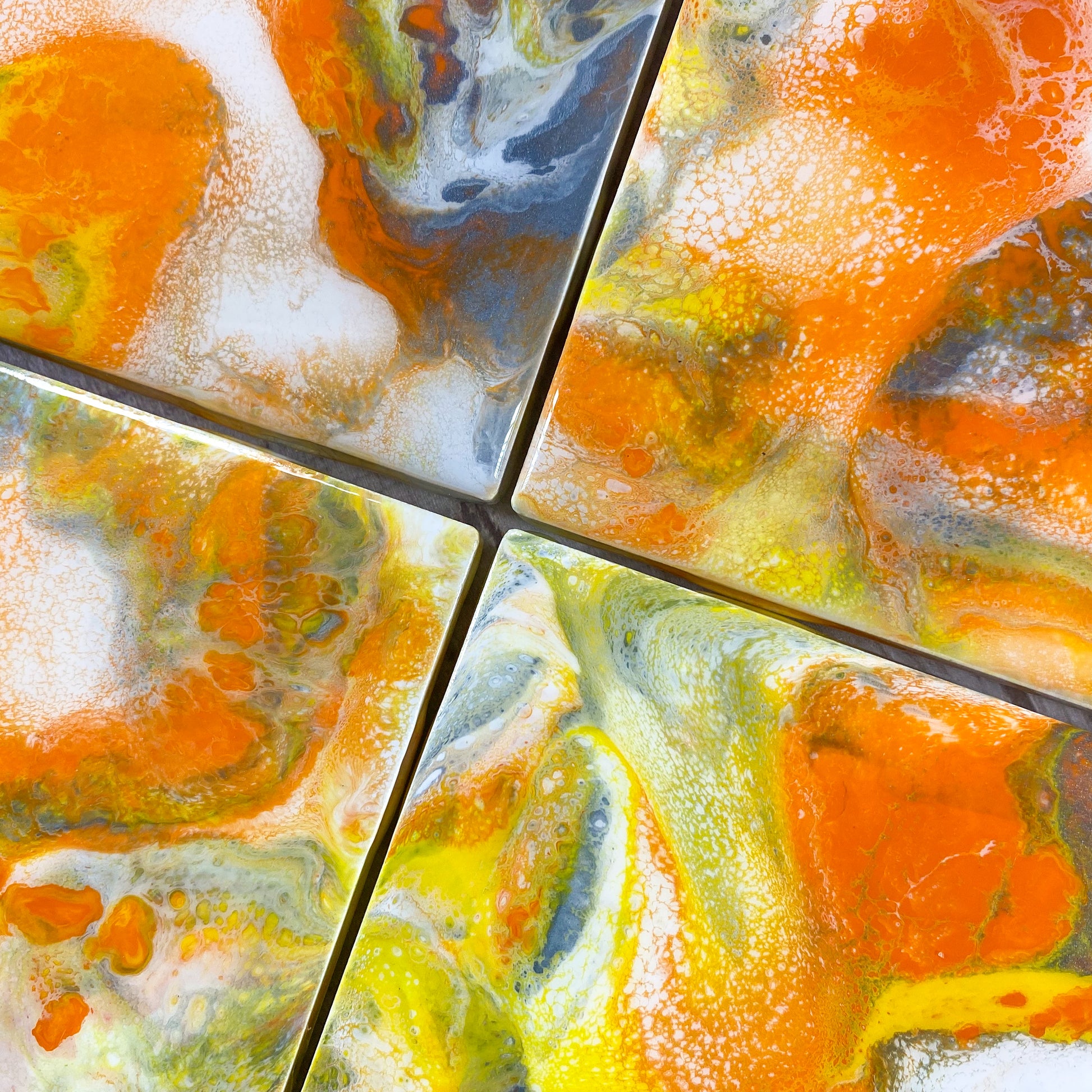 Sunset Swirls Handmade Coaster Set image 1