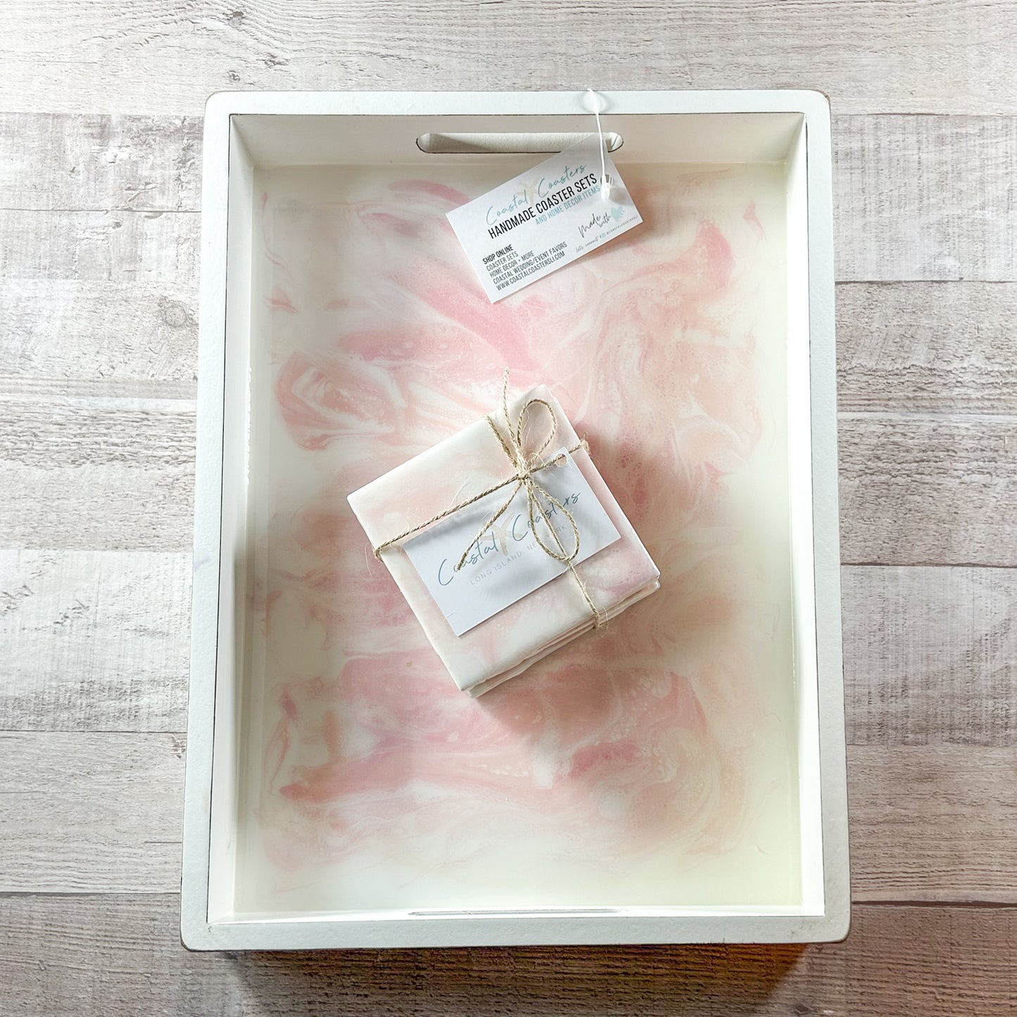 Rose Gold Gift Set - Coasters 4pk and Tray Gift Set image 0
