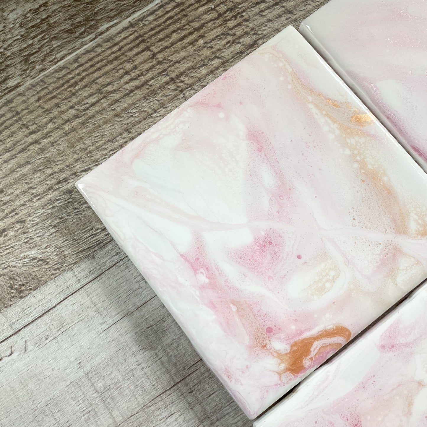 Pink with Rose Gold - Table Coaster Set image 3