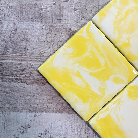 Sunny Yellow Handmade Coaster Set image 1