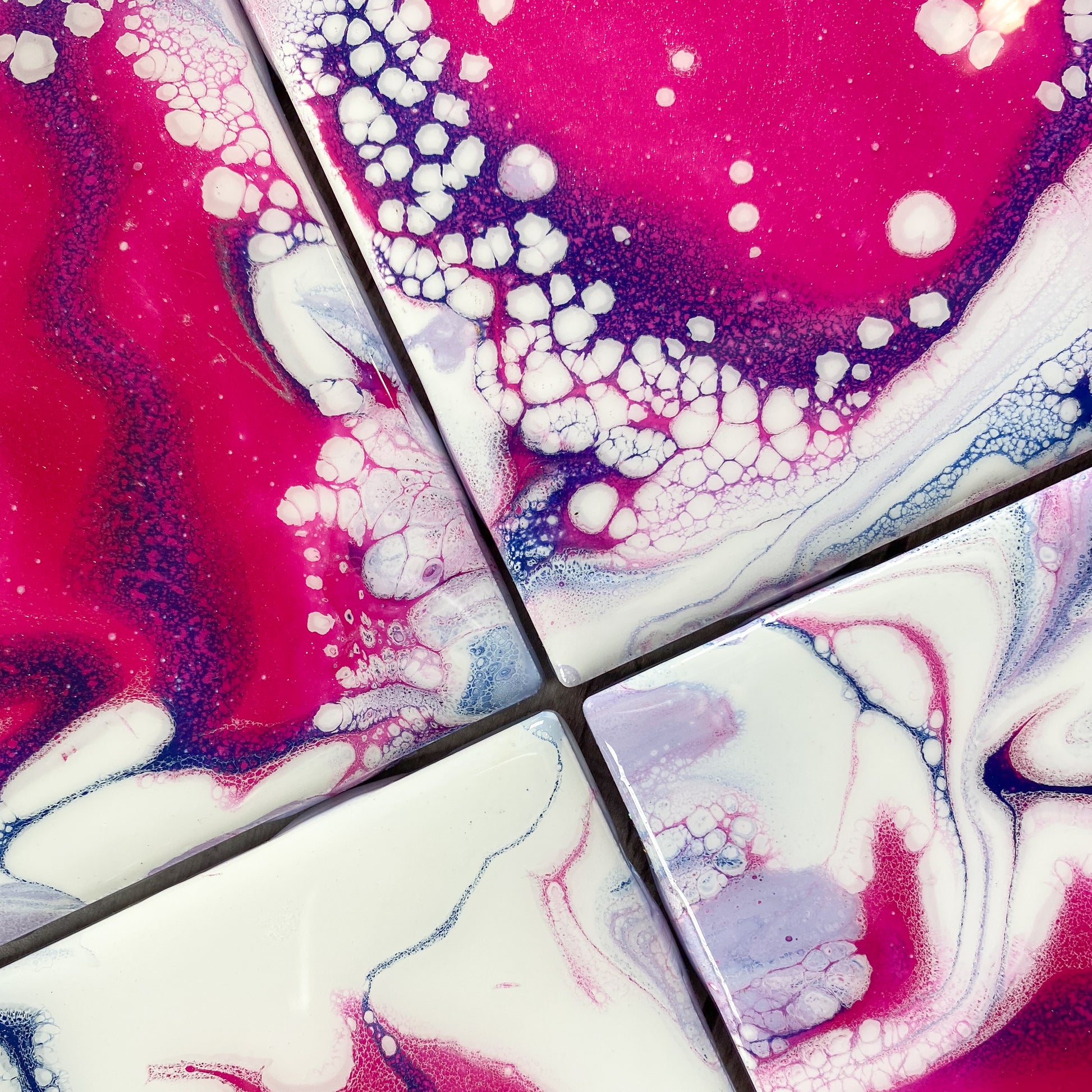 Pink and Purple Swirls - Table Coaster Set image 1