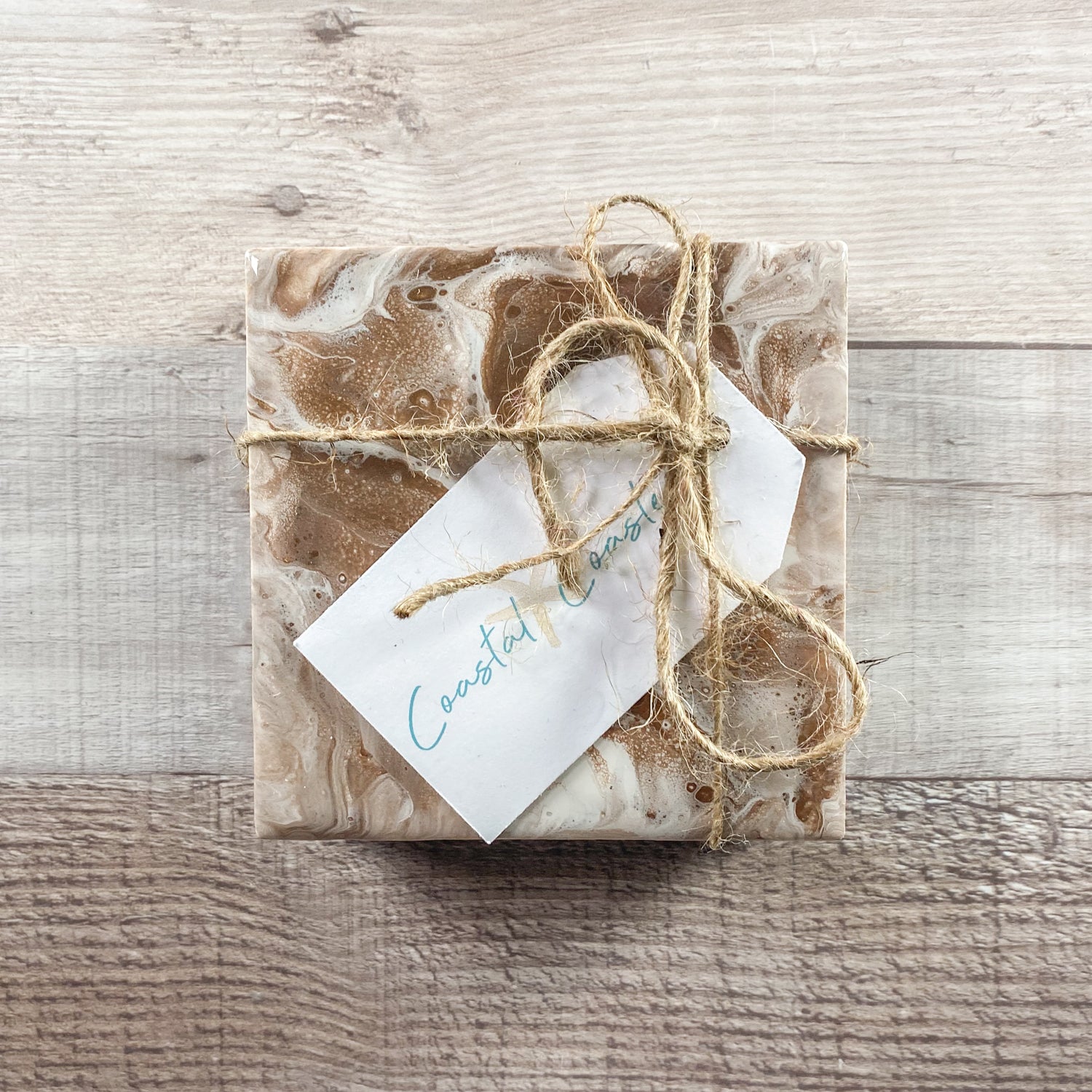 Coffee and Cream Vibes Handmade Coaster Set image 1