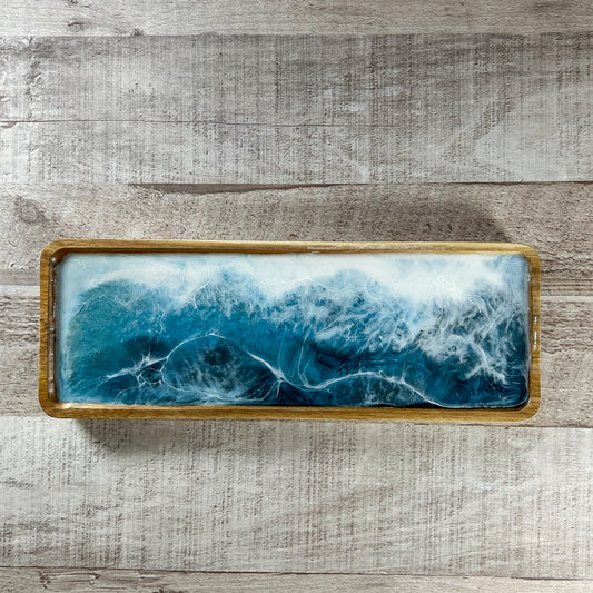 Deep Seas Resin and Wood Dish image 0