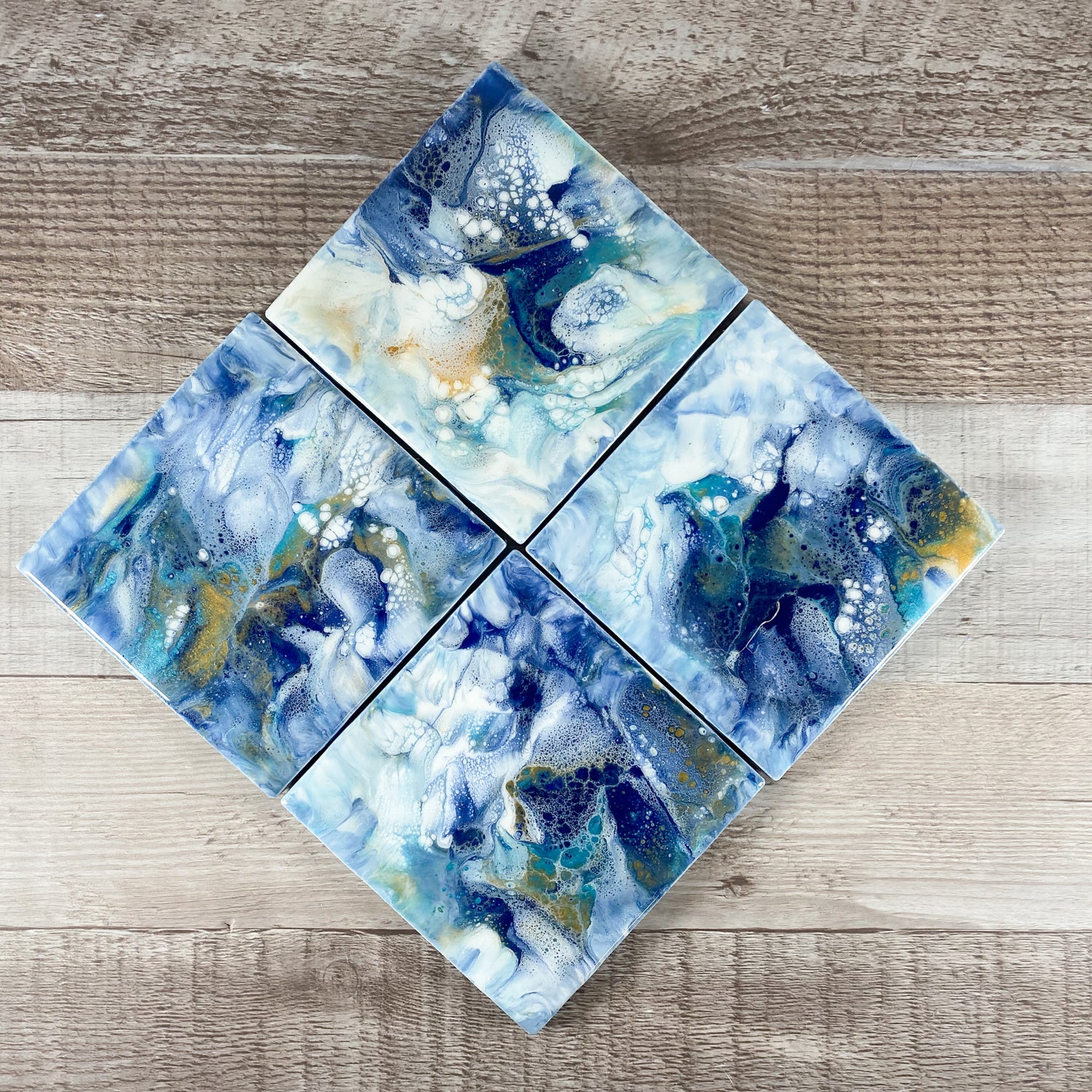 Blue Hues I Handmade Coaster Set image 4