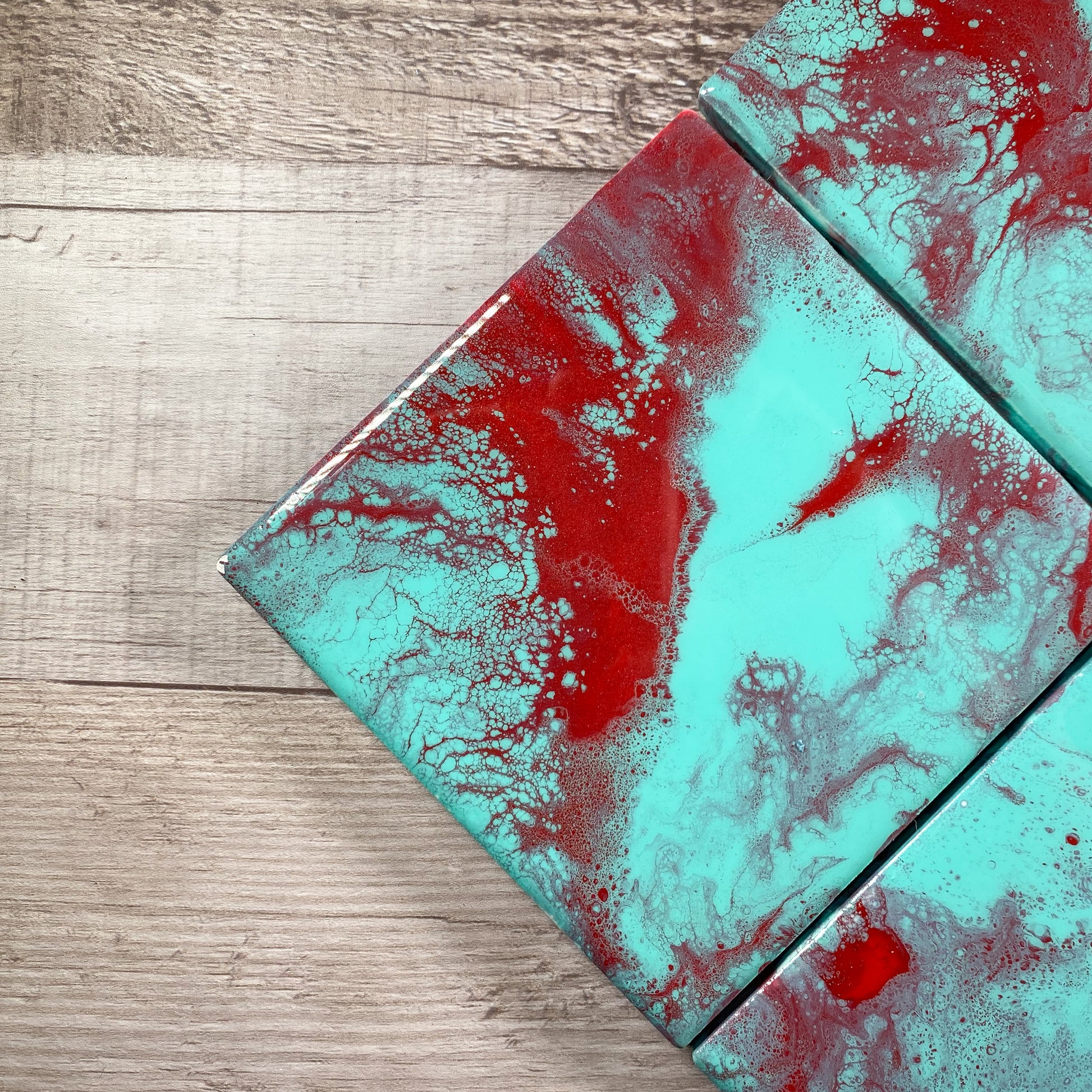 Ruby Red & Teal - Table Coaster Set image 2