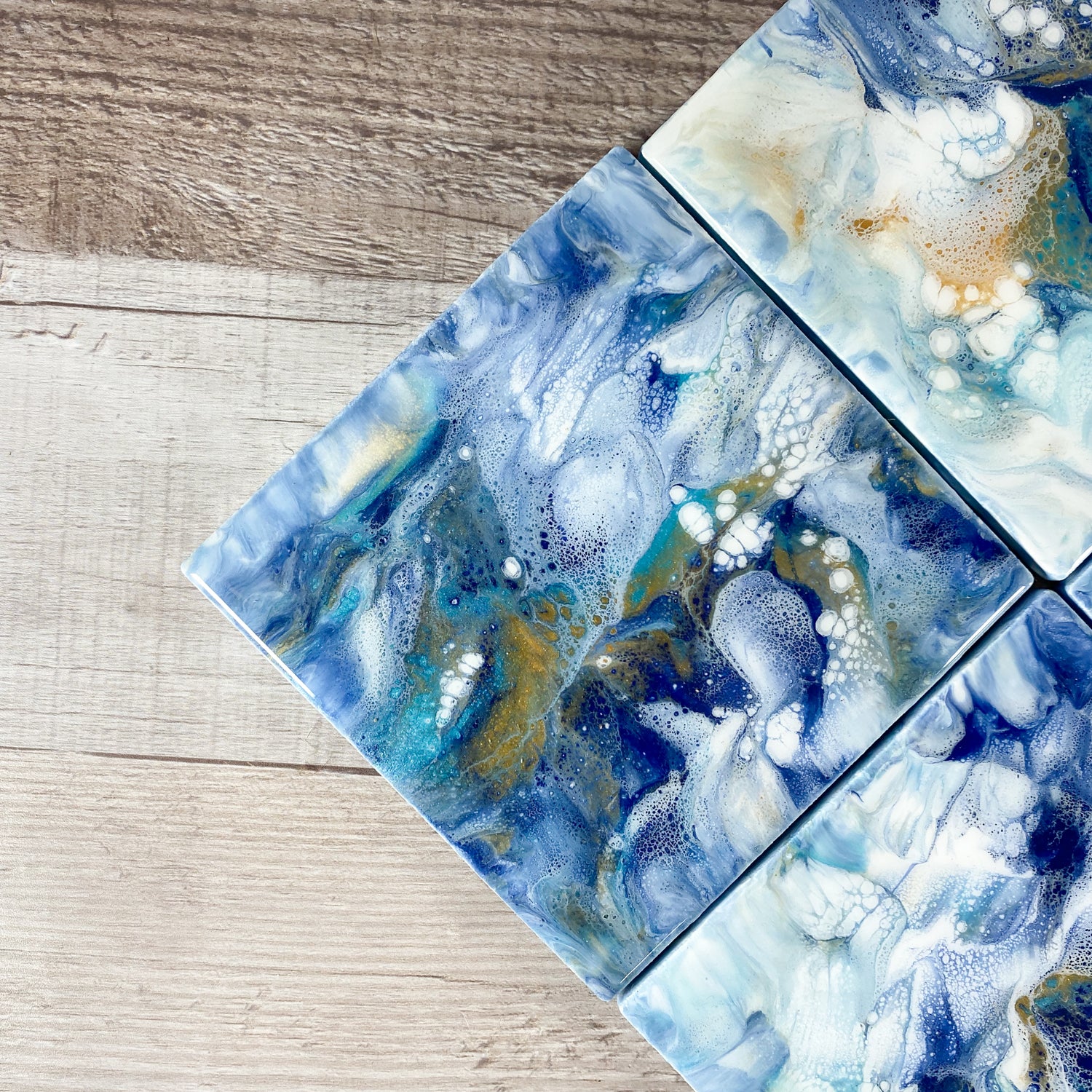 Blue Hues I Handmade Coaster Set image 3