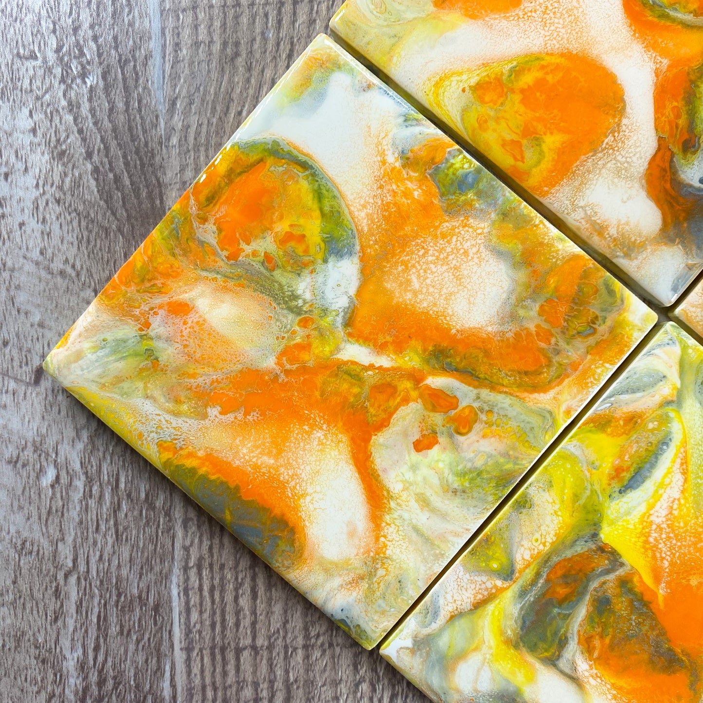 Sunset Swirls Handmade Coaster Set image 2