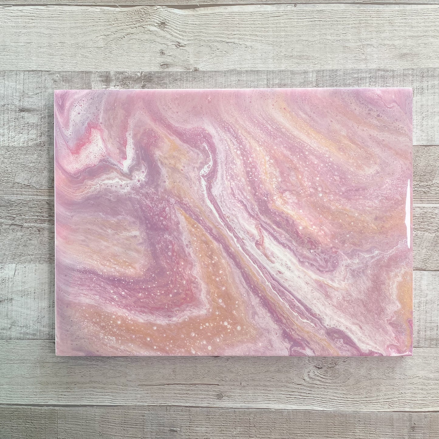 Pink Gemstone Inspired Resin Wall Art image 0