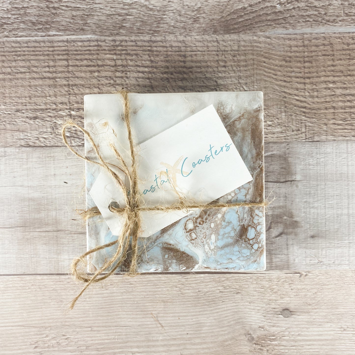Coastal Swirl Handmade Coaster Set image 1