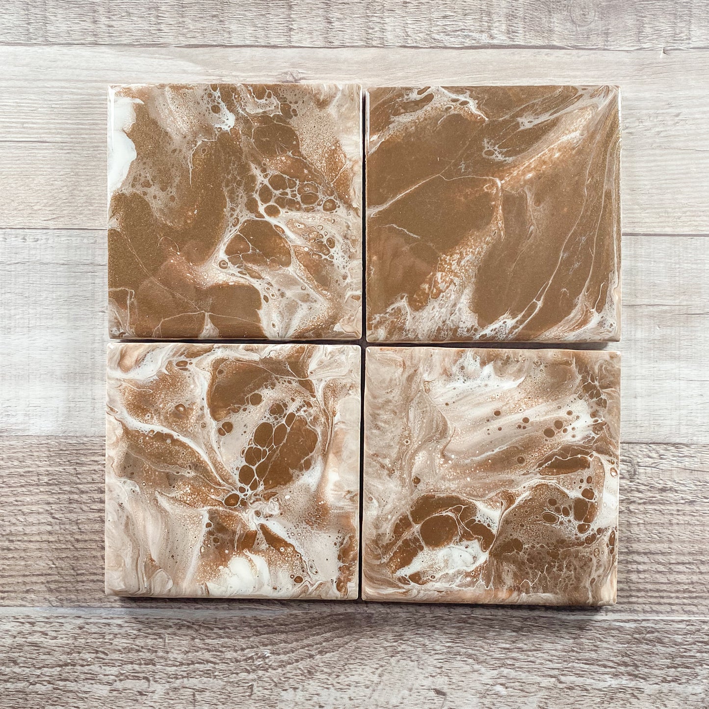 Coffee and Cream Vibes Handmade Coaster Set image 4