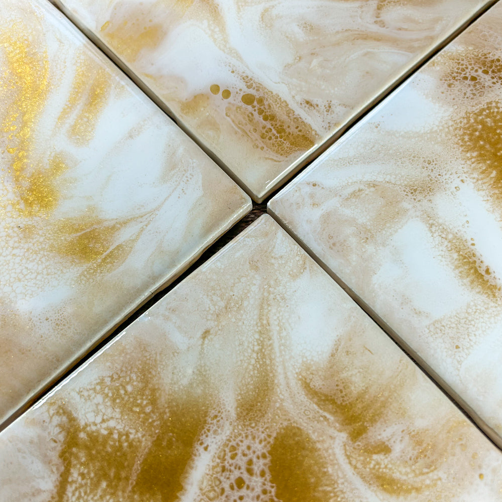 Golden Hour Handmade Coaster Set image 1