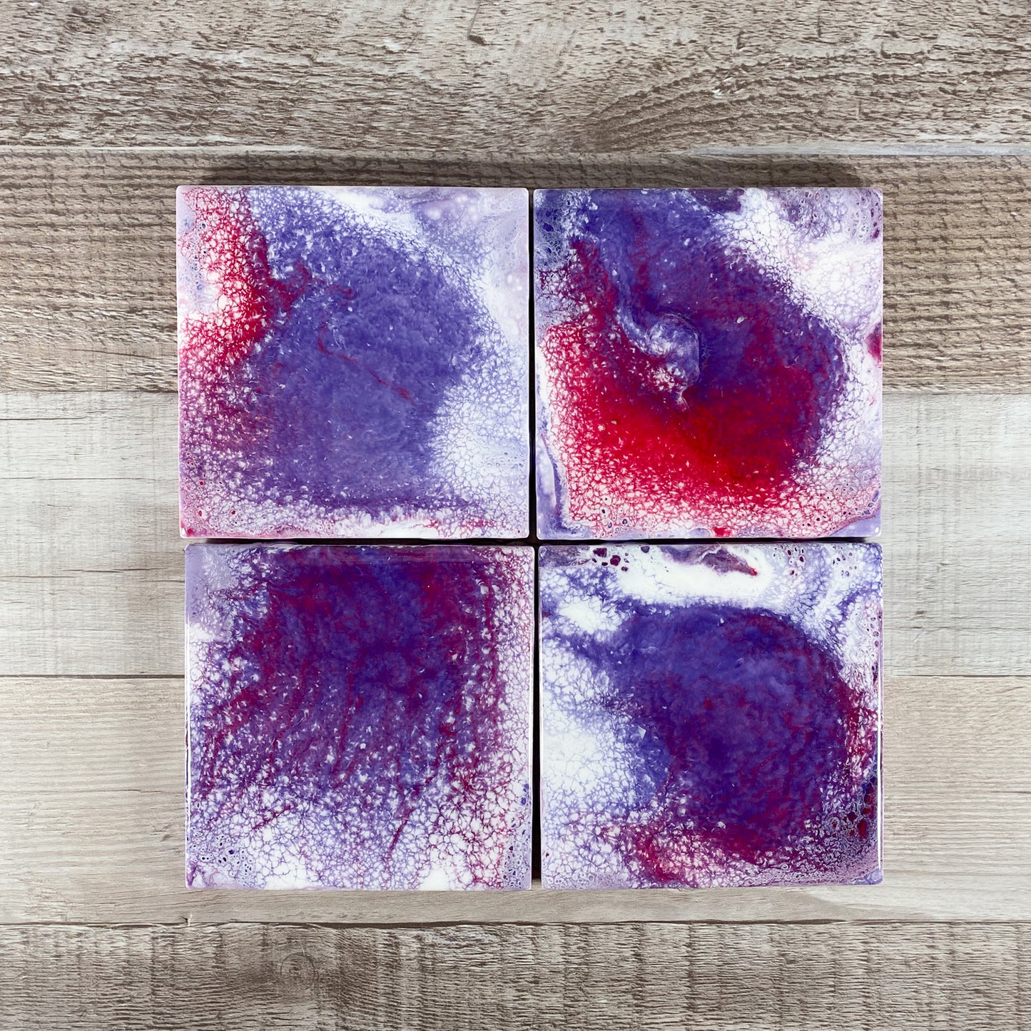 Pink & Purple Crush Handmade Coaster Set image 0