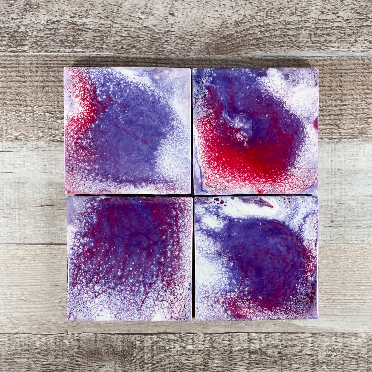 Pink & Purple Crush Handmade Coaster Set image 0
