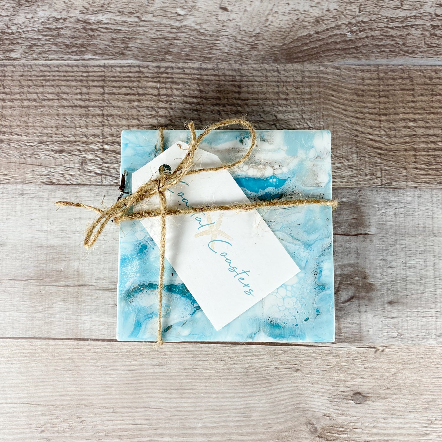 Outer Banks Vibes Handmade Coaster Set image 1