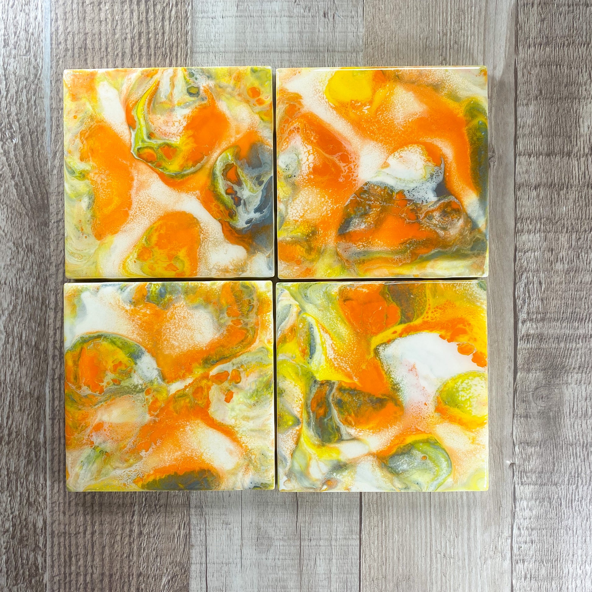 Sunset Swirls Handmade Coaster Set image 4