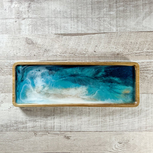 Ocean Resin and Wood Dish image 0